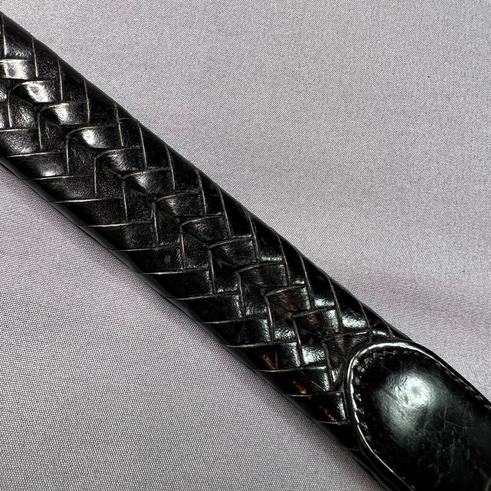 Coach Men’s Black Woven Leather Belt – Size 34 – Made in India - Picture 5 of 7